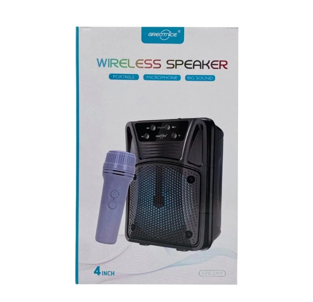 Greatnice GTS-2117 4-Inch Portable Wireless Speaker with Microphone