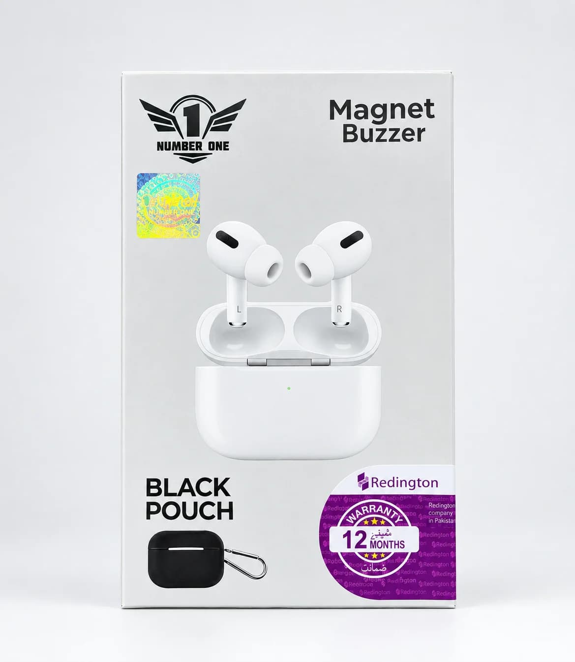 Number One Magnet Buzzer Wireless Earbuds β White